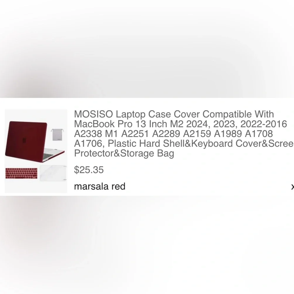 Red Laptop Case and Keyboard Cover
